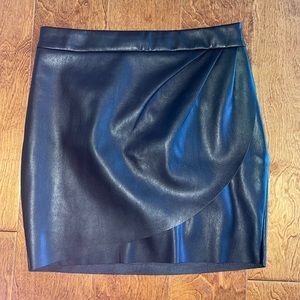 Black faux leather skirt